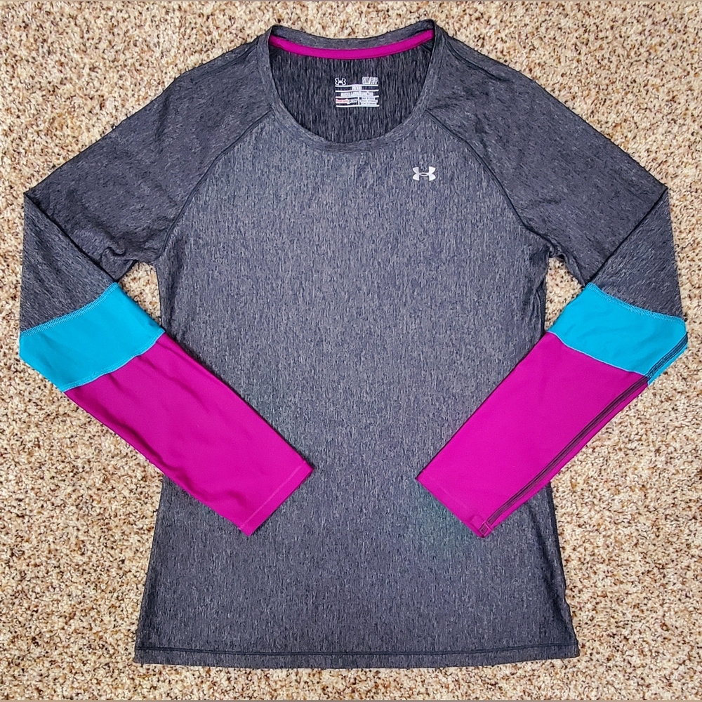 Womens Under Amour HeatGear Colorblock Fitted Longsleeve Shirt